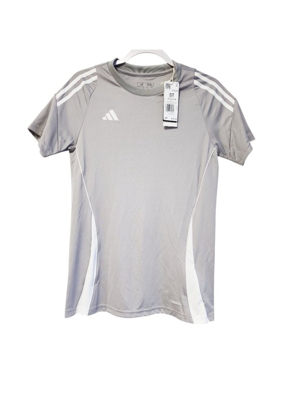 Adidas Womens Tiro24 ST Soccer Jersey Mid Grey/White Size S New With Tags
